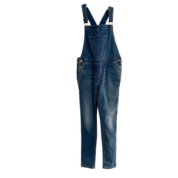 J Crew Crewcuts Skinny Stretch Blue Denim Overalls H6614 NWT New Size 14 Girls - Picture 1 of 14